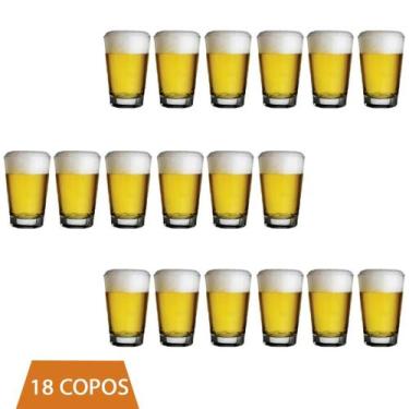 Imagem de Jogo 18 Copo Vidro Transparente 350ml Caldereta Cerveja - NADIR FIGUER