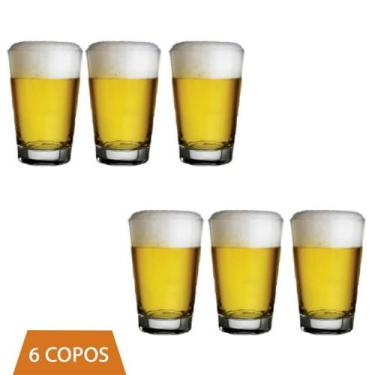 Imagem de Jogo 6 Copo Vidro Transparente 350ml Caldereta Cerveja - NADIR FIGUERE