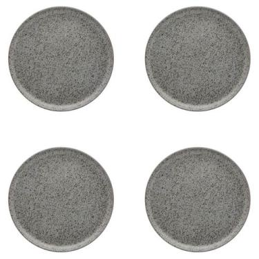 Imagem de Kit Jogo 4 Pratos Sobremesa Oxford 20 cm Flat Gray em Cerâmica Decorad