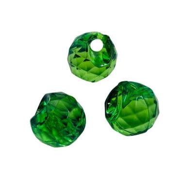 Imagem de Botão Bola Facetada 11mm 50pçs Acrílico Verde Arte Biju 45g - Macall