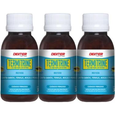 Imagem de 3 Termitrine 30ml Mata Baratas Formigas Moscas Pernilongos - DEXTER LA