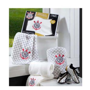 Imagem de Cobertor Corinthians Bebê Manta Bordado Jolitex, Corinthians Branco