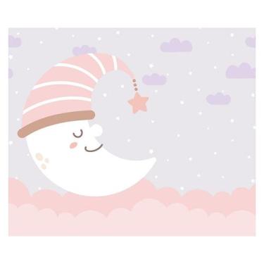 Imagem de Papel de Parede Adesivo Infantil Céu Lua Bebe Quarto Menina - 566pcm -