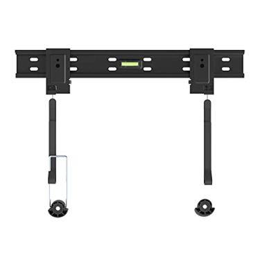 Imagem de Suporte para monitor de TV, suporte de parede fixo de baixo perfil, suporte de TV com cordão de encaixe, suporte universal de TV embutido de nível de bolha 81.3 cm-152.4 cm, suporta suporte de TV de