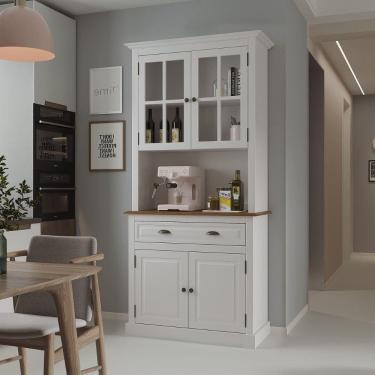 Imagem de Arca Oratório Cristaleira 4 Portas 1 Gaveta Branco Farm House