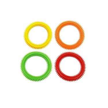 Imagem de menolana Anel sensorial com 4 peças, brinquedos sensoriais, flexíveis, anéis de acupressão leves de PVC para massagem, brinquedo para mulheres, homens e