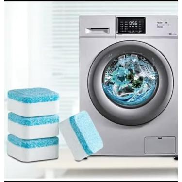 Imagem de Pastilhas de Limpeza para Máquina de Lavar, limpeza de Pratos, cozinha, banheiro,Detergente em Tabletes, 12 Unidades, Azul
