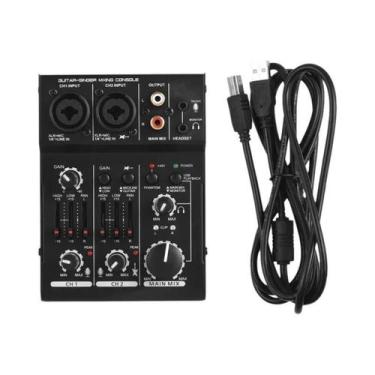 Imagem de Mixer De Áudio Digital Mini De 3 Canais USB Com Alimentação Phantom De