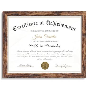 Imagem de Fisnish Porta-retrato de 21 x 27 cm, porta-retratos certificado com acrílico transparente, moldura de diploma para parede e mesa, marrom, 1 pacote