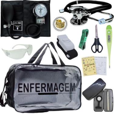 Imagem de Kit Enfermagem Top Cores Premium Completo Estagio - Love Saude, PRETO 