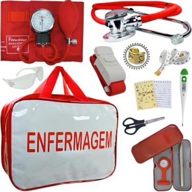 Imagem de Kit Enfermagem Top Cores Premium Completo Estagio - Love Saude, VERMEL