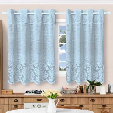 Imagem de Cortina em Renda Jacquard Costela de Adão 1,25x2,50m Decoração Cozinha