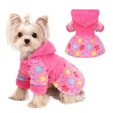 Imagem de Moletom com capuz para cães, roupas de inverno para cães pequenos, meninos, meninas, para cães, casacos de cachorro para clima frio, moletom para cachorro de outono para chihuahua Yorkie, suéter de