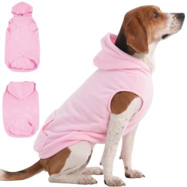 Imagem de IECOii Moletom com capuz para cães grandes, suéter de lã quente para cães de Natal com trela, casaco aconchegante para clima frio para cachorro outono inverno moletom com capuz para cachorro grande,