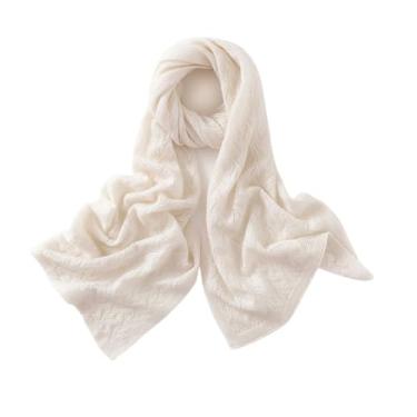 Imagem de Cachecol feminino de caxemira de comprimento médio, xale, dois em um, versátil, outono, inverno, malha, design leve e quente, ideal para camadas com casacos e suéteres combina com qualquer roupa