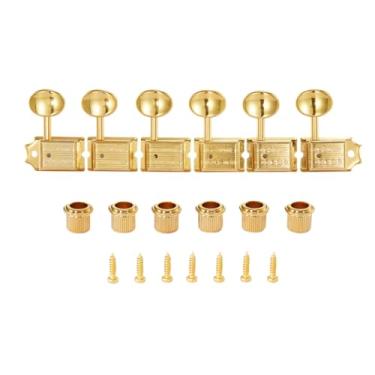 Imagem de KAISH Afinadores Pure Vintage Tuning Machines, cavilhas, teclas de afinação de guitarra com haste dividida para Strat/Tele/Jaguar, puxador oval de metal destro, ouro
