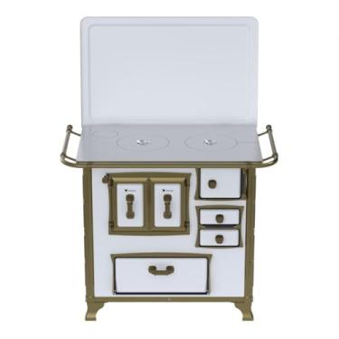 Imagem de Fogão a Lenha N 1 Renaissance Chapa de Aluminio Branco Saida Esquerda