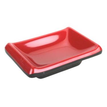 Imagem de Prato de molho de melamina preto/vermelho 9,5 x 6,35 cm #310-BR da JapanBargain