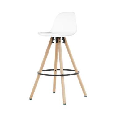 Imagem de Banqueta Saarinen Alta Branca 94Cm Assento Estofado Com Base - Waw Des