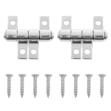 Imagem de AYLIFU Dobradiça de torque, dobradiças de bloqueio, dobradiças de fita com parafusos, prata, 3,8 x 3,7 cm, para portas dobráveis, janelas, armários, armazenamento e caixas de madeira faça você mesmo