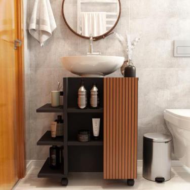 Imagem de Armário Para Banheiro Para Pia de Coluna Cinco Prateleira Classic - JM