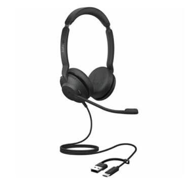 Imagem de Jabra Fones de ouvido com fio Evolve2 30 SE (versão 2025) com microfone para trabalho – Fone de ouvido para computador – cabo USB-A e USB-C – Certificado Microsoft Teams – Funciona com todas as