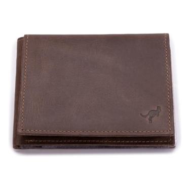 Imagem de Carteira Masculina 100% Couro Bovino Modelo L(Marrom-escuro)