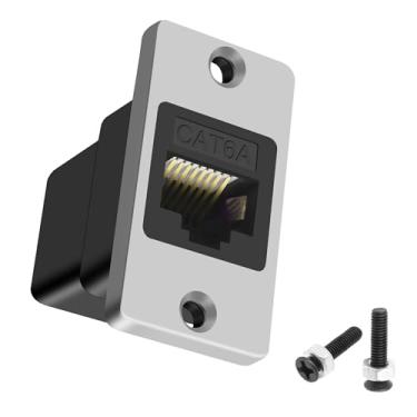 Imagem de MEIRIYFA Acoplador de montagem em painel RJ45 Cat6A, 10 Gbps Ethernet RJ45 fêmea para adaptador fêmea Ethernet LAN extensor de rede conector escudo para cabo de rede Cat6A/Cat6/Cat5/Cat5e