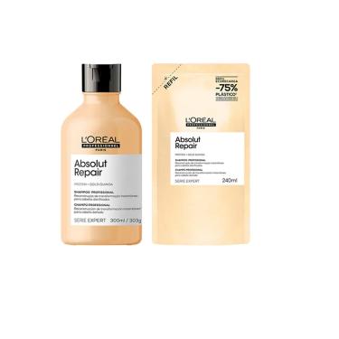 Imagem de Kit Absolut Repair Shampoo Refil Sache 240ml + Shampoo 300ml