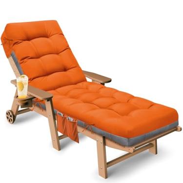 Imagem de Tycdiose Almofada de espreguiçadeira para área externa, à prova d'água, almofadas de substituição para móveis ao ar livre, espessas 188 x 55 x 12 cm, almofadas antiderrapantes para cadeiras de piscina