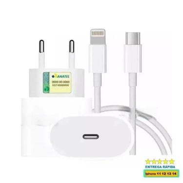 Imagem de Carregador Turbo Cabo Usb C Lightning Fonte 20W Ultra Rapido Compatíve