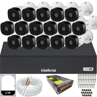Imagem de Kit Cftv 16 Câmeras Full Hd 1220b 1080p Intelbras Dvr 3116c Inteligênc