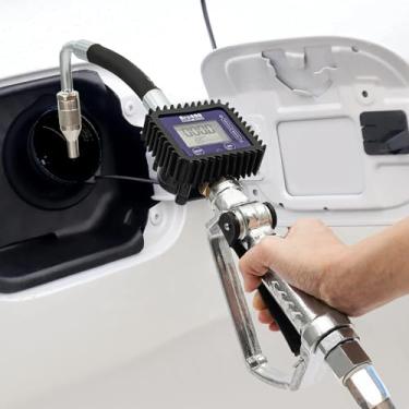 Imagem de CeRaBuRET Pistola de medição de óleo eletrônica, bocal medidor de válvula de controle de óleo digital, pistola de óleo pneumática pistola de combustível quantitativa pistola de óleo com calibre