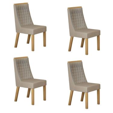 Imagem de Conjunto 4 Cadeiras para Sala de Jantar Luna Bege
