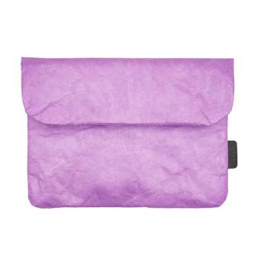 Imagem de Capa estilo vintage/retrô Tyvek Paper Tablet E-Reader, bolsa, bolsa para 15 cm, 17,8 cm, repelente de água, organização de adesivos para scrapbooking (roxo, tablet de 15 cm)