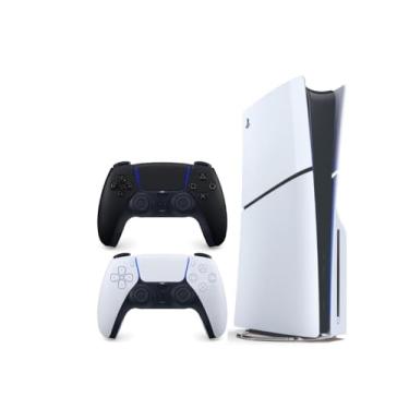 Imagem de PlayStation Sony 5 Slim Disc Edition DualSense Wireless Controller Double Pack PS5 - KSA Version White and Black Controllers