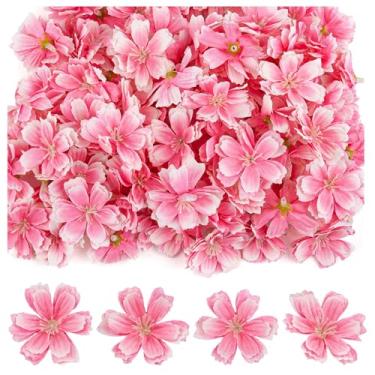 Imagem de AUEAR, 100 cabeças de flores falsas artificiais, ameixa, flor de cerejeira, para artesanato faça você mesmo, decoração de casamento (rosa 1)