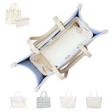 Imagem de ArcDiary Inserção organizadora de bolsa, bolsa macia e sedosa com 8 tamanhos, serve para bolsas Longchamp, Neverful, Gyard e mais (médio, creme)