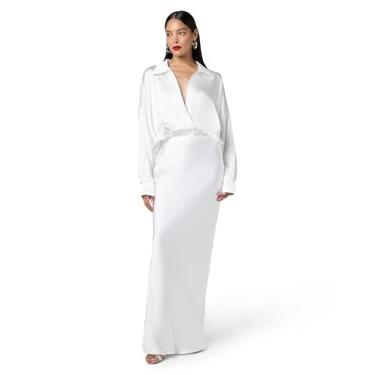 Imagem de Norma Kamali Vestido feminino super grande Boyfriend Nk, Branca de Neve, PP