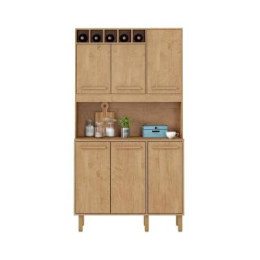 Imagem de Armário de Cozinha Thaís 1,07 MT 6 Portas Amêndoa - Milani Movelaria