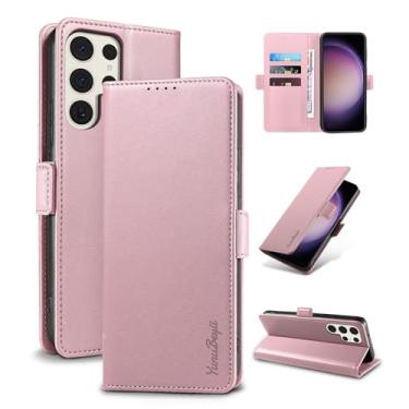 Imagem de YunuBeyii Capa Carteira para Samsung S23 Ultra - [Bloqueio RFID] Capinha Flip Magnética para Celular de Couro PU de Luxo com Suporte,Case Proteção,Rsistente,Antichoque, Rosa