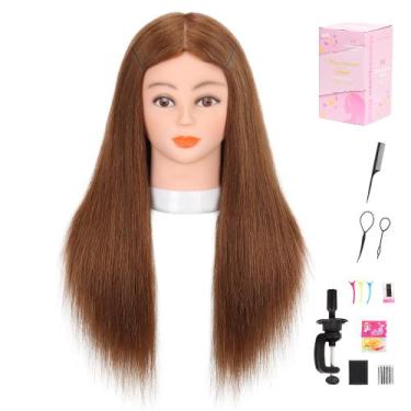 Imagem de Cabeça de manequim ManneQueenHead Human Hair 22-24 cm com braçadeira