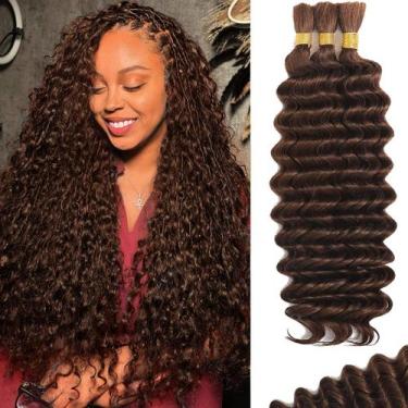 Imagem de Human Braiding Hair BIZVUS Deep Wave, 24 polegadas, 110 g, 3 pacotes