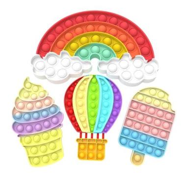 Imagem de Conjunto de arco-íris pop sensorial Fidget Toy Mouom, pacote com 4 uni