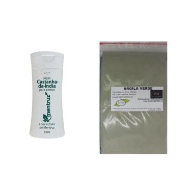 Imagem de Argila Pura Verde 500G E Loção Anti Varizes E Dores