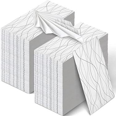 Imagem de Spiareal Toalha de mão de papel para banheiro de convidados, toalhas descartáveis, guardanapos de papel para convidados toalhas de mão descartáveis guardanapos decorativos toalhas de papel para festas