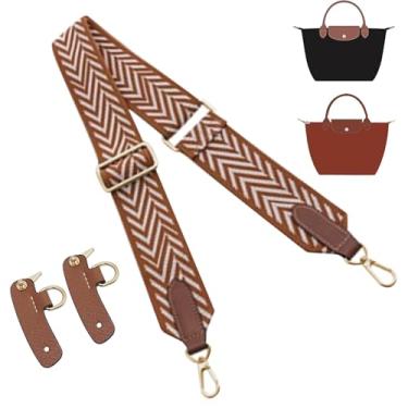 Imagem de Doxo Substituição de alça de bolsa compatível com bolsa Longchamp S/M, 2 fivelas atualizadas de lona kit de conversão de alça larga para mulheres (5 cm de largura)