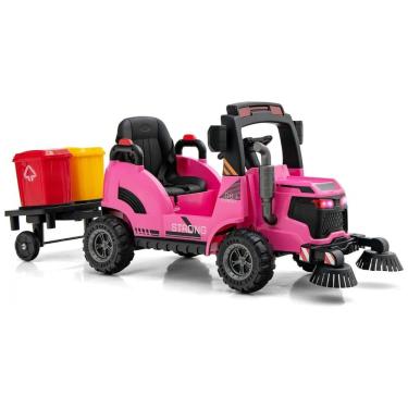 Imagem de Caminhão Elétrico Infantil 1 Assento com Luz LED, Músicas, Bateria 12V, OLAKIDS, Rosa