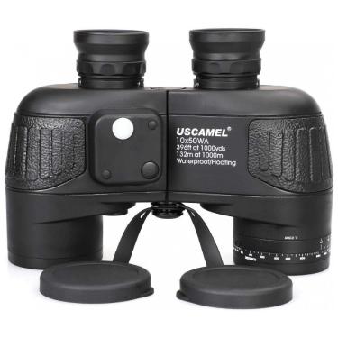 Imagem de Binóculos Marinho 10x50 para Adultos à Prova dágua com Bússola Telêmetro e Lente à Prova de Nevoeiro, USCAMEL, Preto