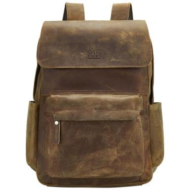 Imagem de BRASS TACKS Mochila Vintage de Couro para Laptop Masculino